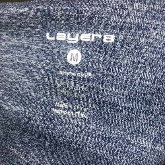 Layer 8 Cropped Long Sleeve Blue Gray Space Dye Top Women's Size Medium - Picture 7 of 7